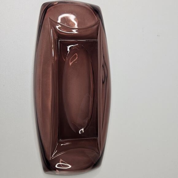 Vintage Moroccan Hazel Atlas Colony Capri Serving Dish Oblong Tray Amethyst - Picture 4 of 7